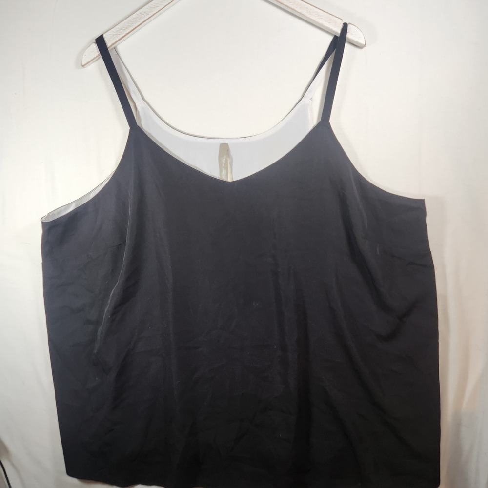 Black Layered Look Spaghetti Strap Camisole Top 3X Plus Size